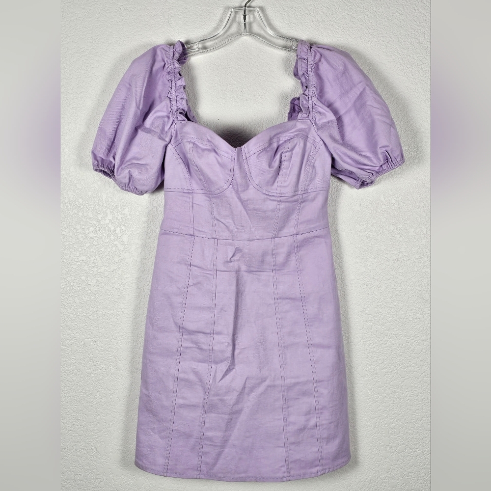 ASTR the label Skylar Puff Sleeve Mini Dress Lilac